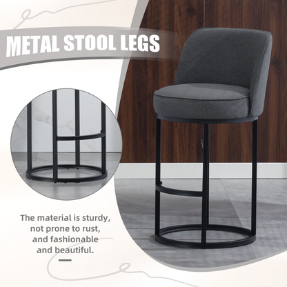 Start2Finish modern barrel upholstered accent bar stool with backrest, stylish home furniture for comfortable seating.