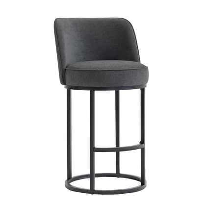 Modern barrel upholstered accent bar stools with backrests by Start2Finish, stylish home seating furniture in a contemporary design.