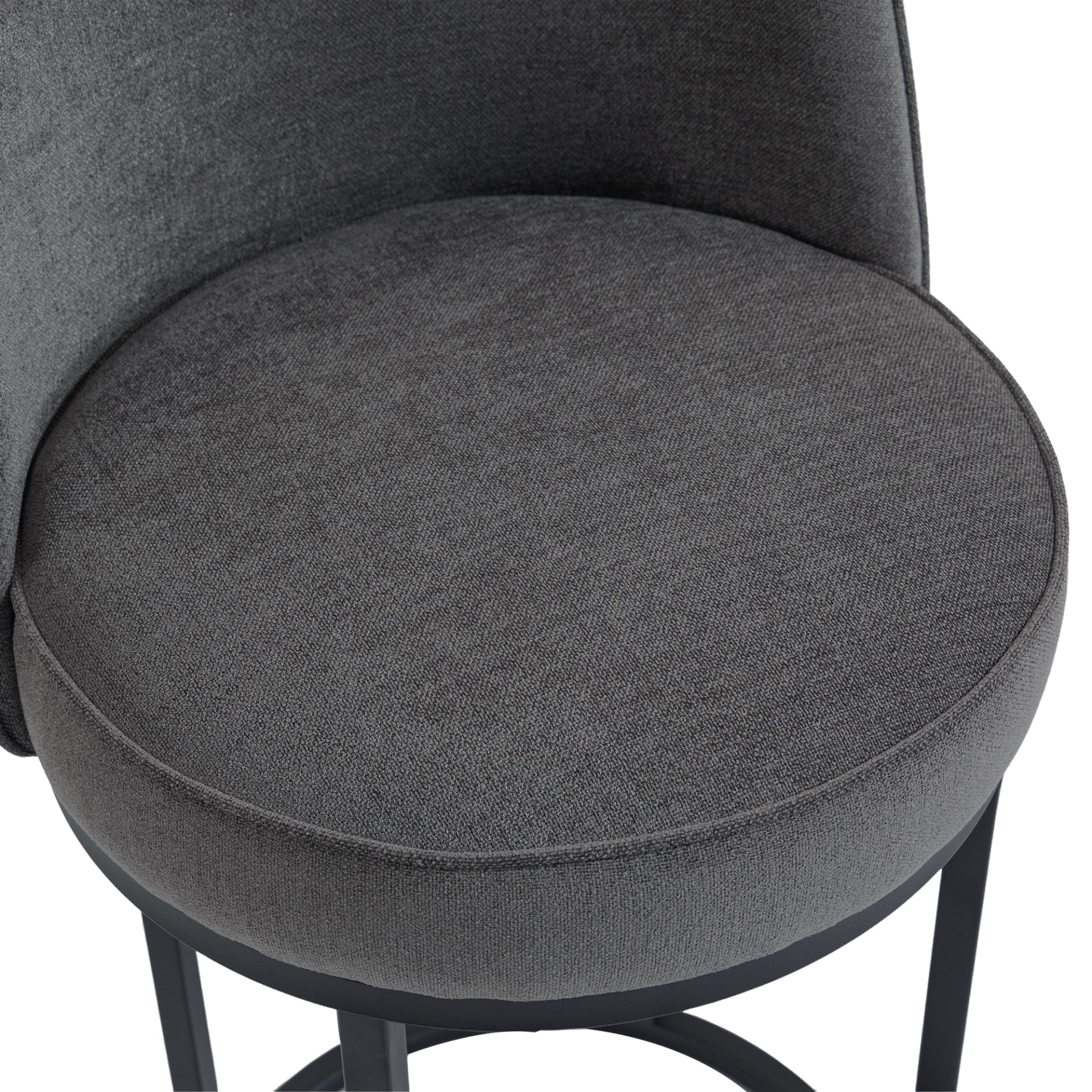Modern barrel upholstered accent bar stool with backrest from Start2Finish, featuring a stylish design and comfortable seating.