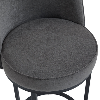 Modern barrel upholstered accent bar stool with backrest from Start2Finish, featuring a stylish design and comfortable seating.
