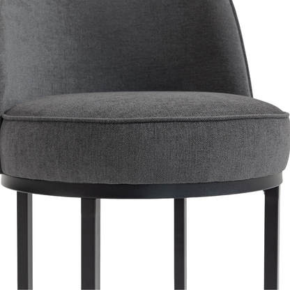 Start2Finish modern barrel upholstered accent bar stool with backrest, stylish home seating furniture in a sleek design