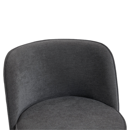 Start2Finish modern barrel upholstered accent bar stool with backrest, stylish home seating, black fabric, wooden legs, comfortable design.