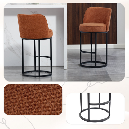 Modern Barrel Upholstered Accent Bar Stools with backrest by Start2Finish, featuring stylish design and comfortable home seating.