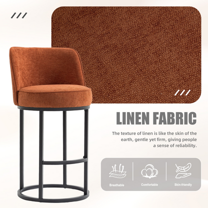 Modern barrel-shaped upholstered accent bar stool with backrest by Start2Finish, featuring stylish home seating design.