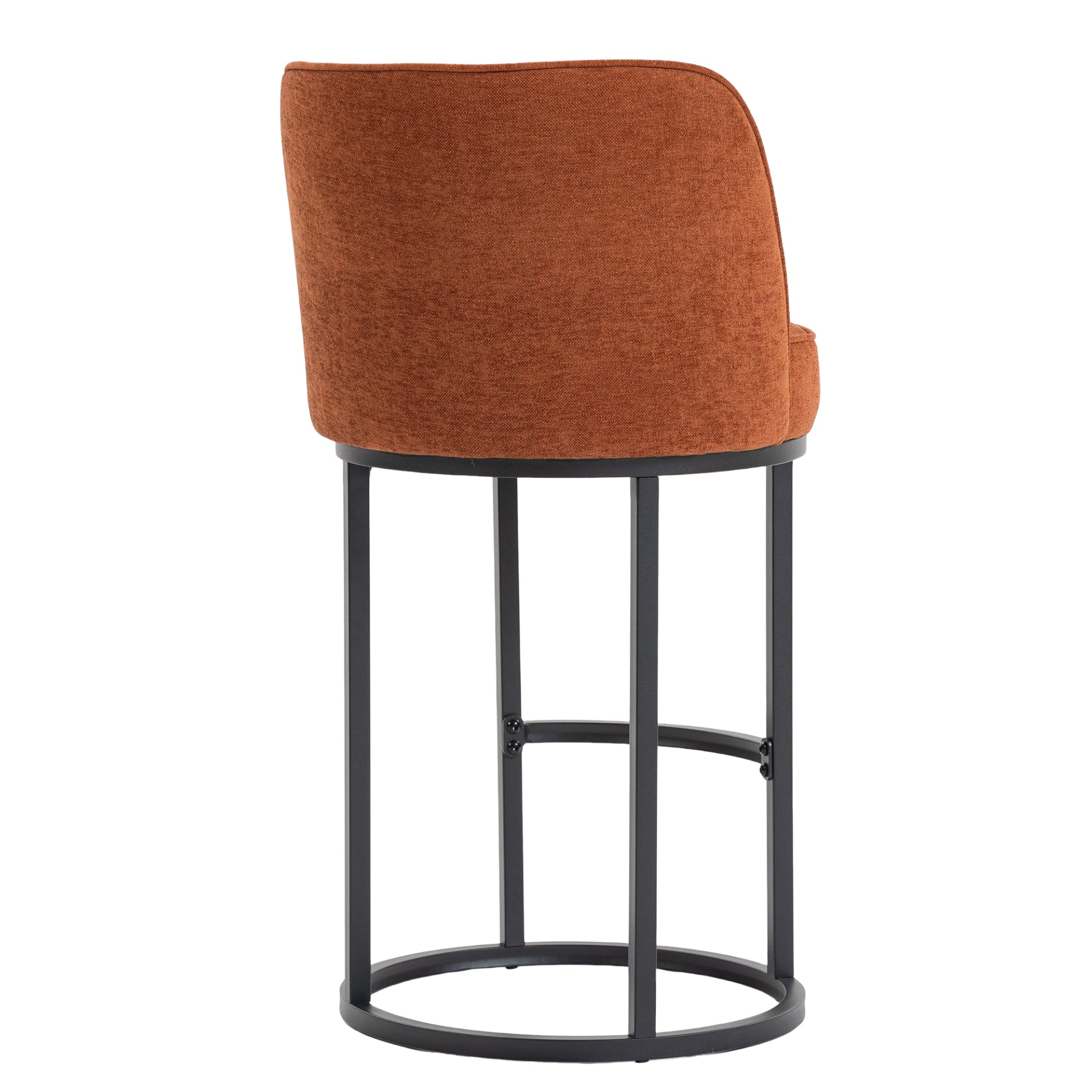 Start2Finish modern barrel upholstered accent bar stool with backrest, stylish home seating, and contemporary furniture design.