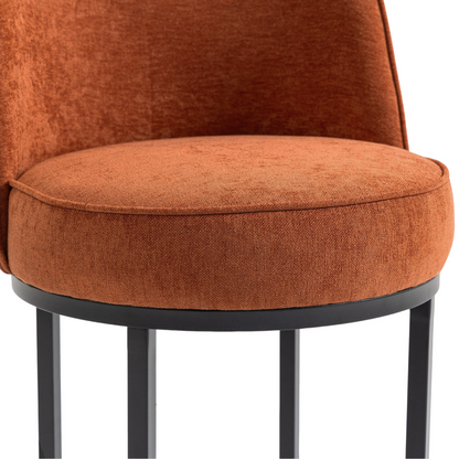 Modern barrel-shaped upholstered accent bar stool with backrest by Start2Finish, featuring stylish home seating design.