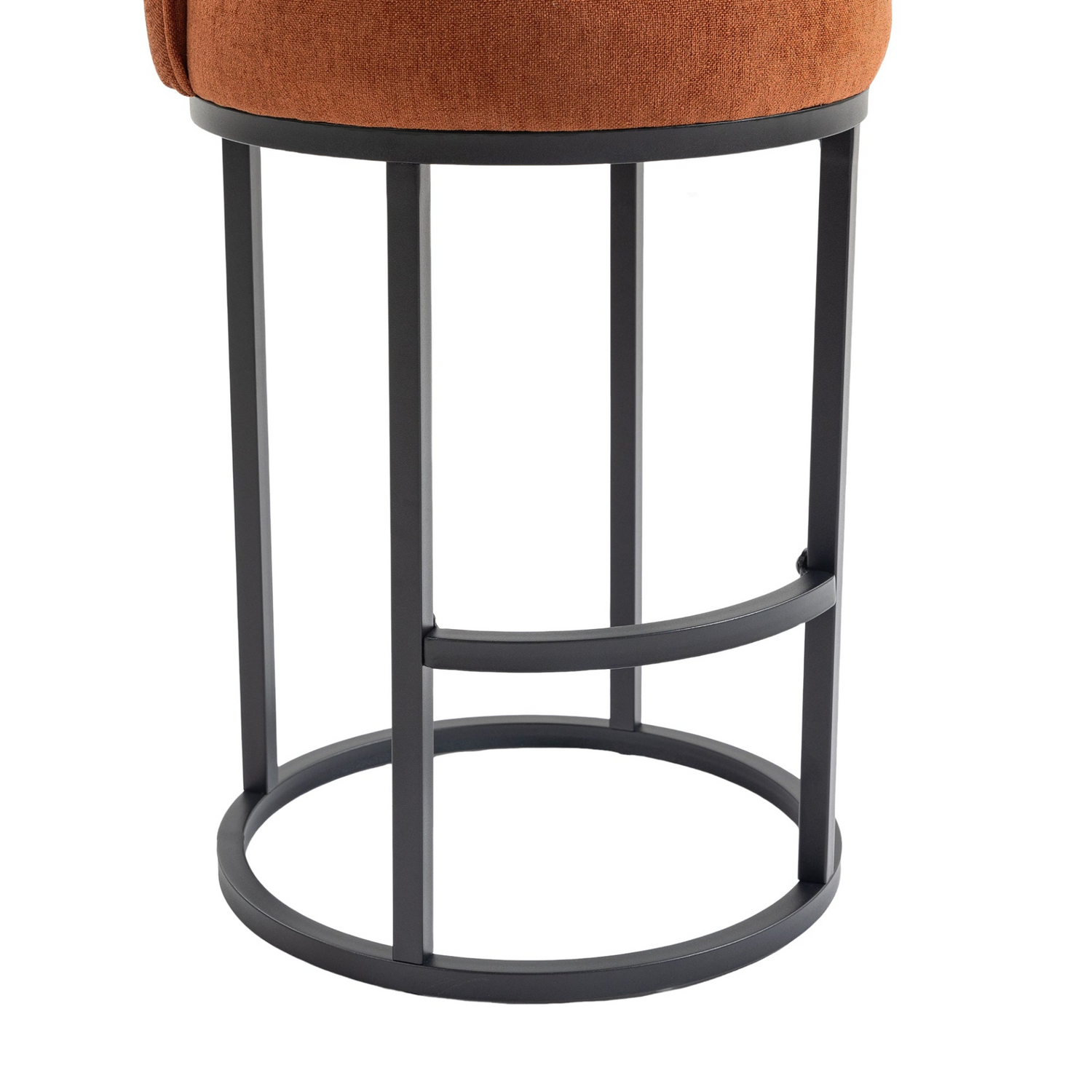 Modern barrel upholstered accent bar stool with backrest by Start2Finish, featuring stylish home seating and plush fabric.