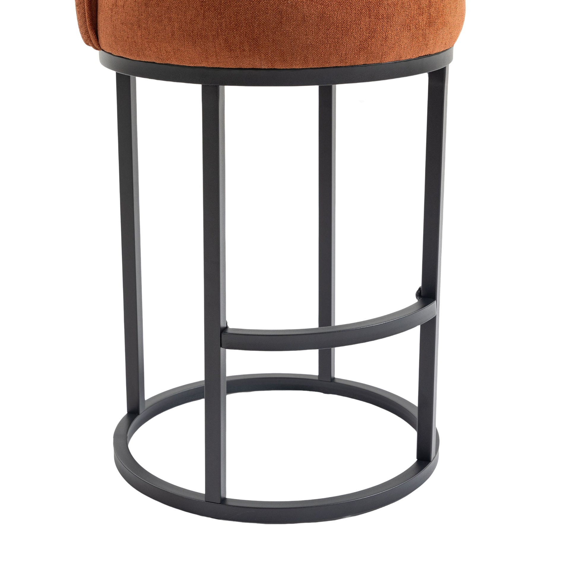 Modern barrel upholstered accent bar stool with backrest by Start2Finish, featuring stylish home seating and plush fabric.