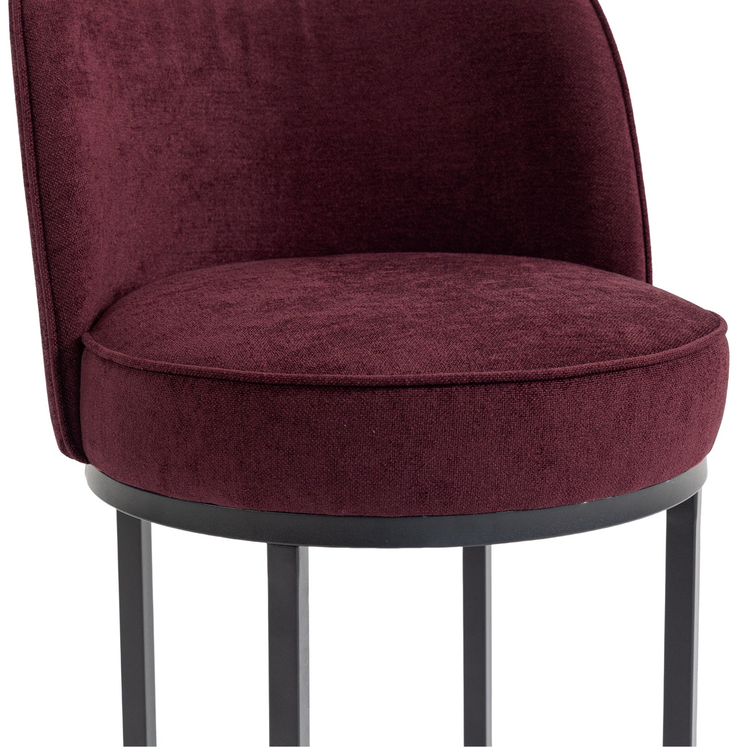 Modern barrel upholstered accent bar stools with backrests by Start2Finish, stylish home seating furniture in a contemporary design.
