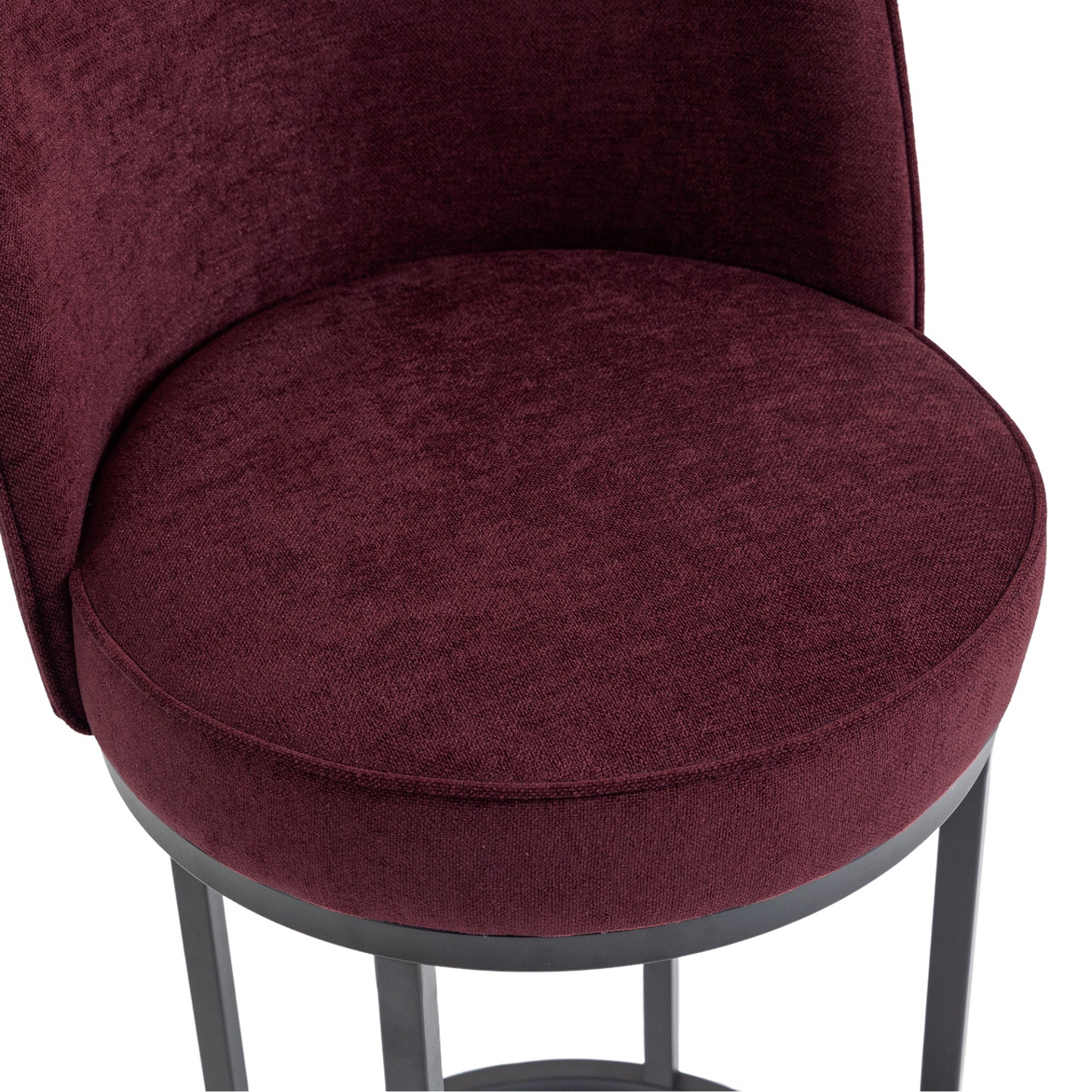 Modern barrel upholstered accent bar stools with backrests, stylish home furniture by Start2Finish, featuring cushioned seats and sleek design.