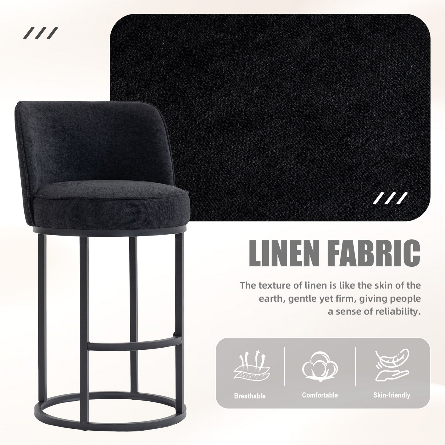 Modern barrel upholstered accent bar stools with backrests, stylish furniture by Start2Finish for comfortable home seating.