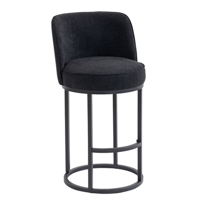 Modern barrel upholstered accent bar stools with backrests by Start2Finish, featuring stylish design and comfortable home seating.