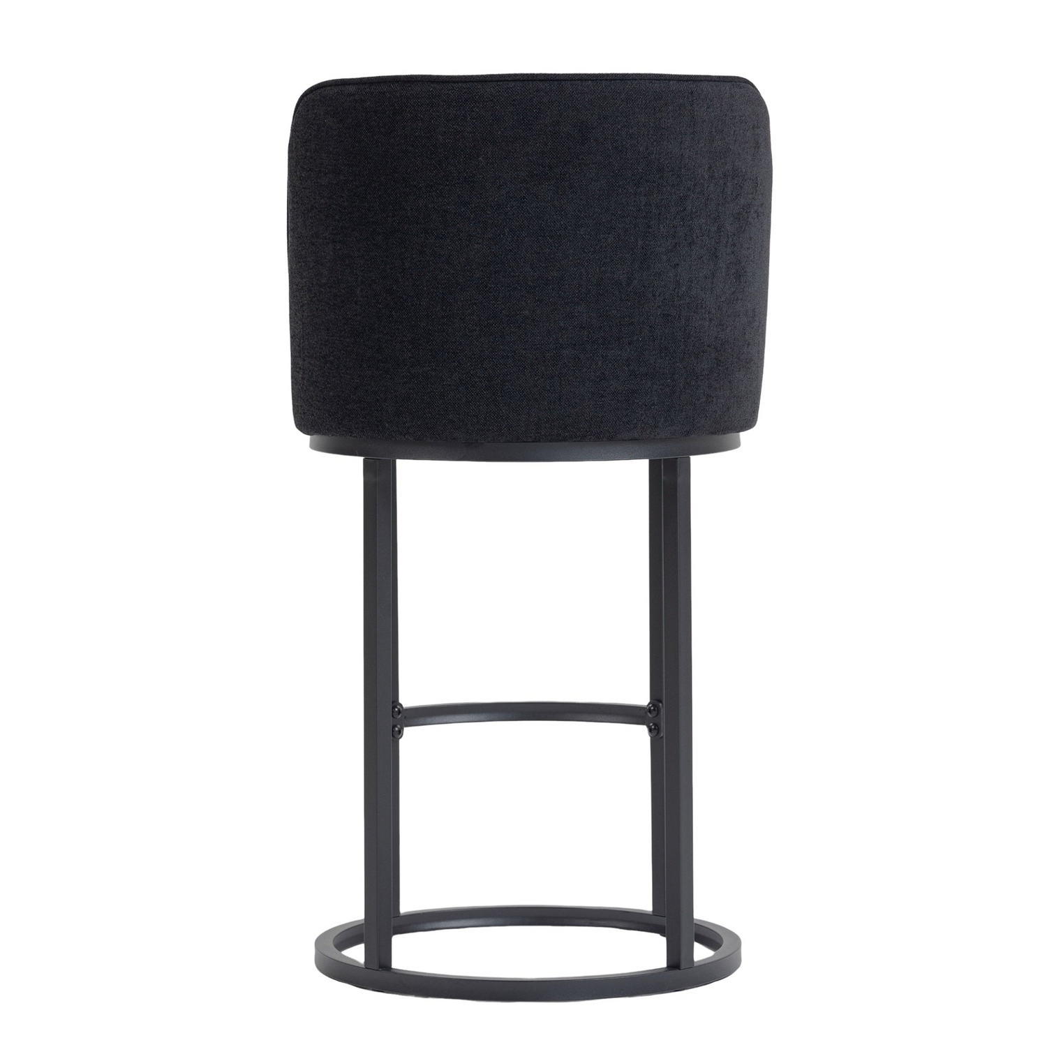 Modern barrel upholstered accent bar stools with backrests, stylish home furniture by Start2Finish, featuring plush cushioning and sleek design.