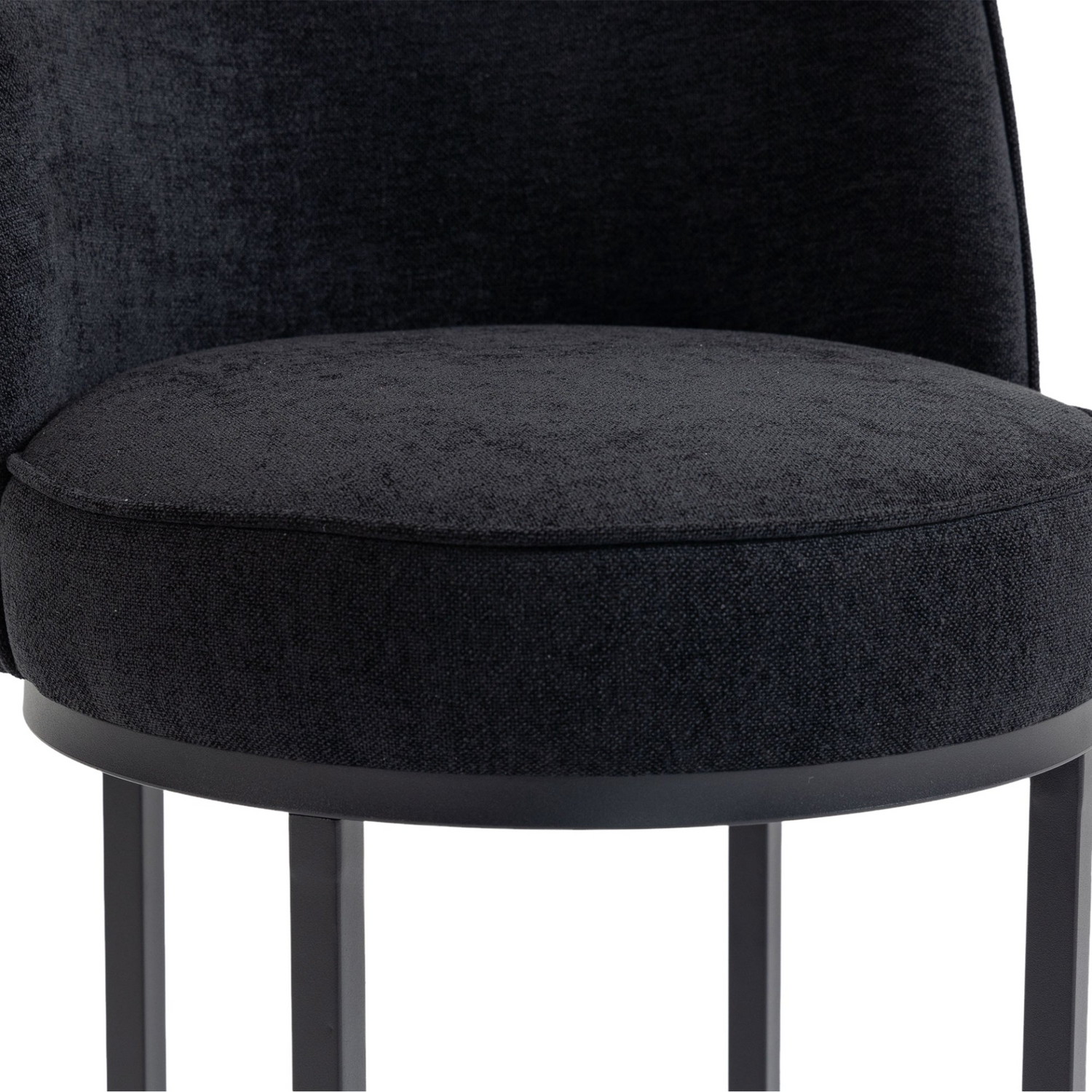 Start2Finish modern barrel upholstered accent bar stool with backrest, stylish home seating furniture in a contemporary design