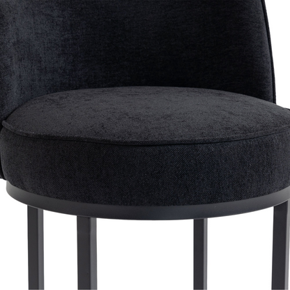 Start2Finish modern barrel upholstered accent bar stool with backrest, stylish home seating furniture in a contemporary design