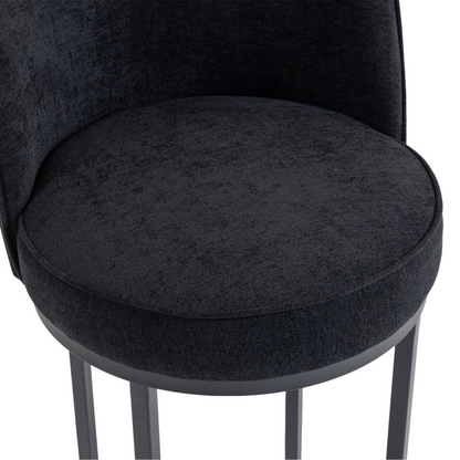 Modern barrel upholstered accent bar stools with backrest by Start2Finish, stylish home seating with plush fabric and sturdy frame