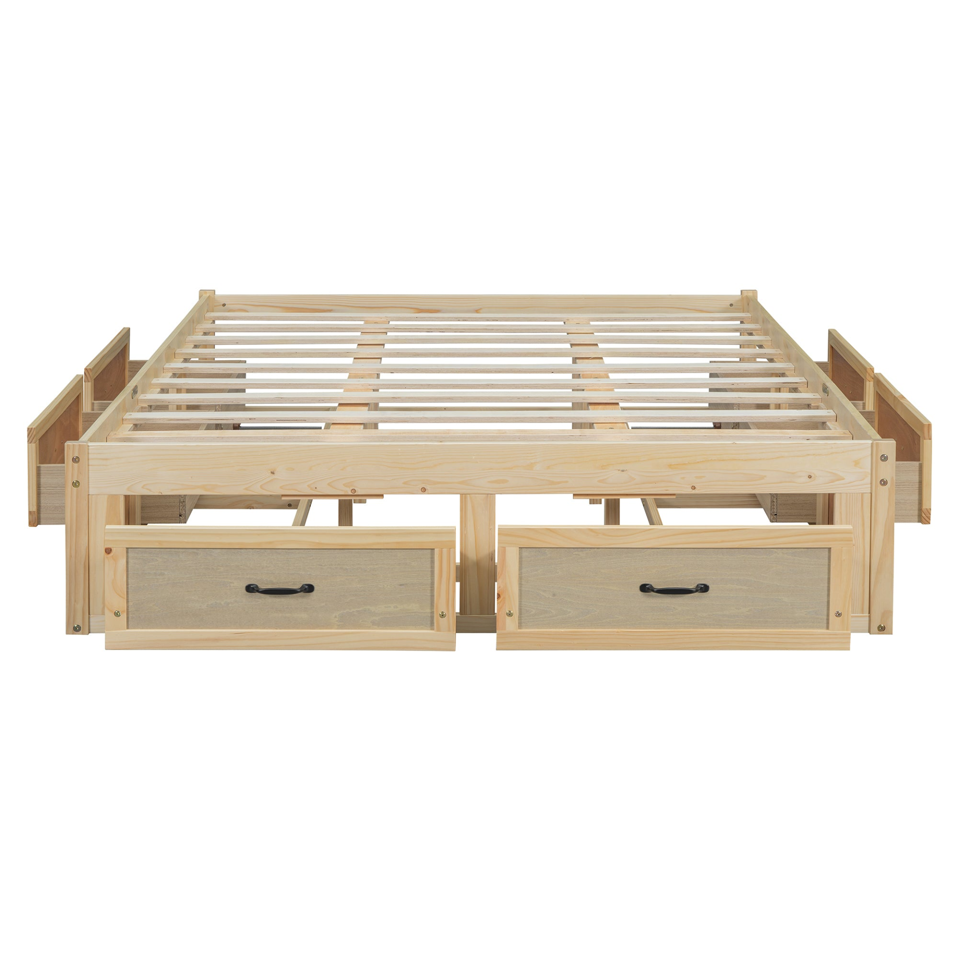 Start2Finish antique-inspired platform bed with built-in storage drawers and elegant design, showcasing the sturdy frame and storage features.