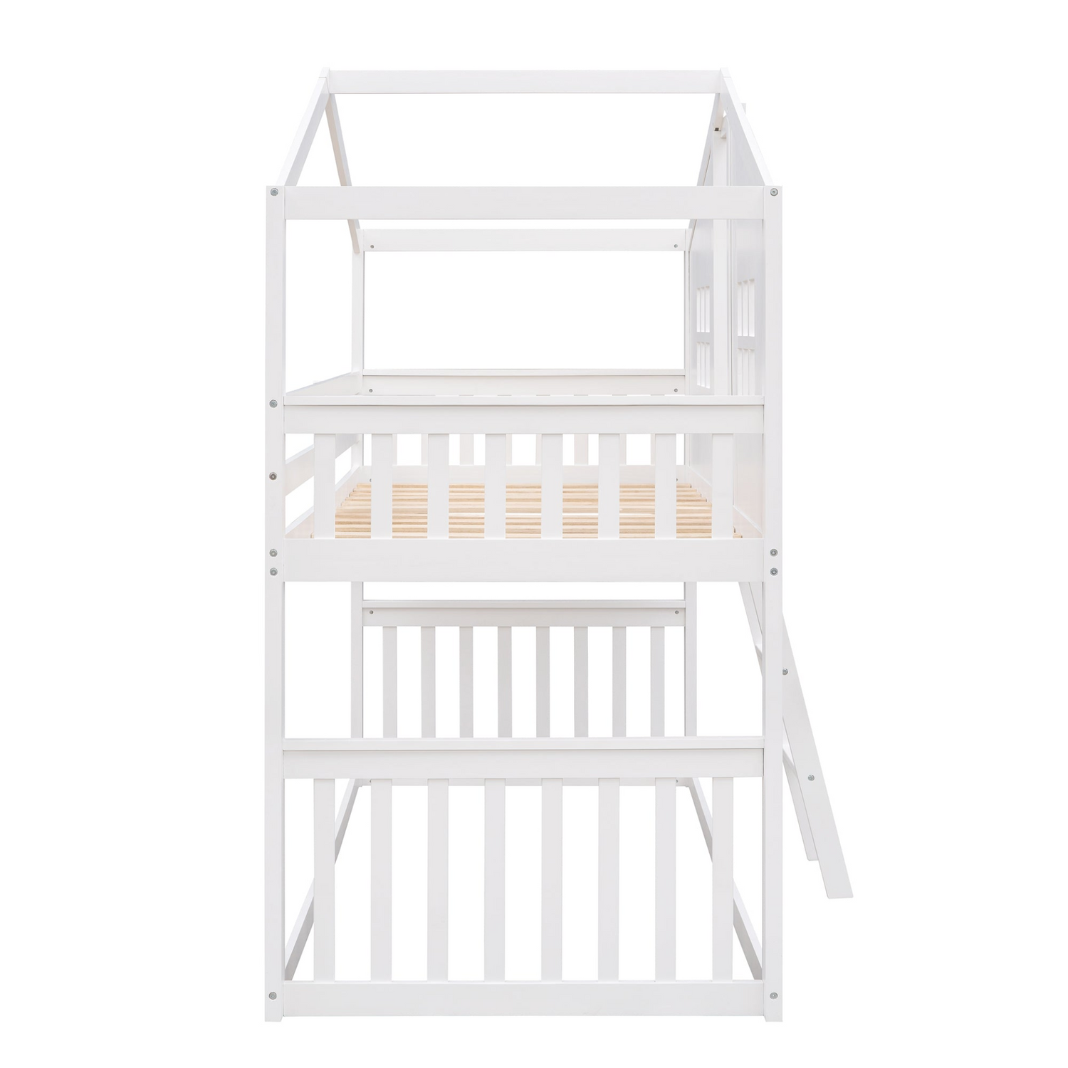 Start2Finish twin over twin wood bunk bed with ladder, ideal for kids and teens, featuring sturdy construction and classic design.