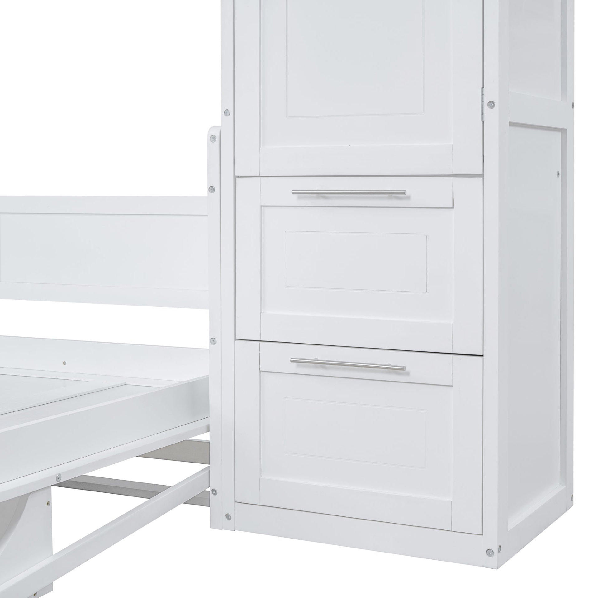 Queen size Murphy wall bed with closet and drawers from Start2Finish, modern space-saving wall bed in a contemporary room setting.