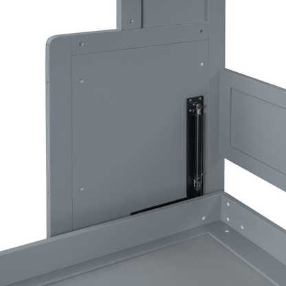 Queen size Murphy bed by Start2Finish with built-in closet and drawers, modern space-saving wall bed for compact bedrooms.