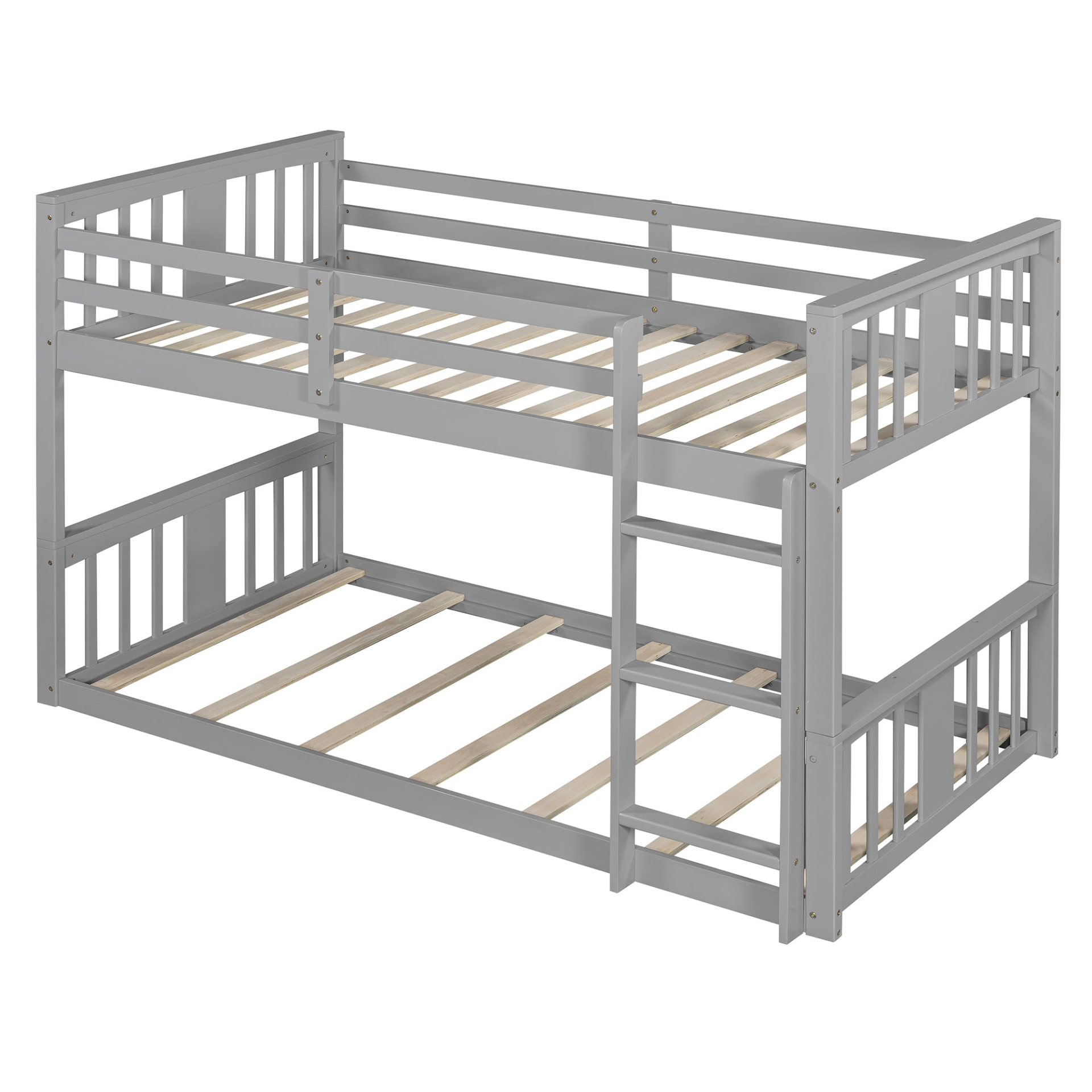 Start2Finish twin over twin bunk bed with ladder, featuring a modern space-saving design and durable construction in a furniture setting.
