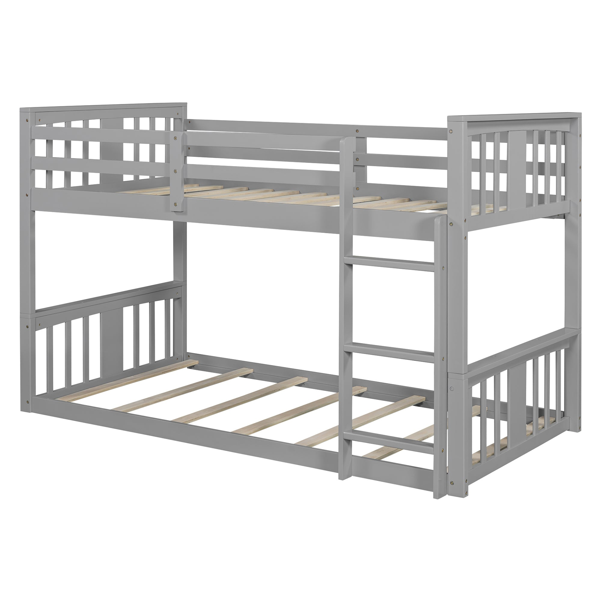 Start2Finish twin over twin bunk bed with ladder, space-saving modern design and durable construction for children&