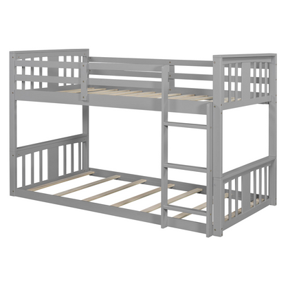 Start2Finish twin over twin bunk bed with ladder, space-saving modern design and durable construction for children&