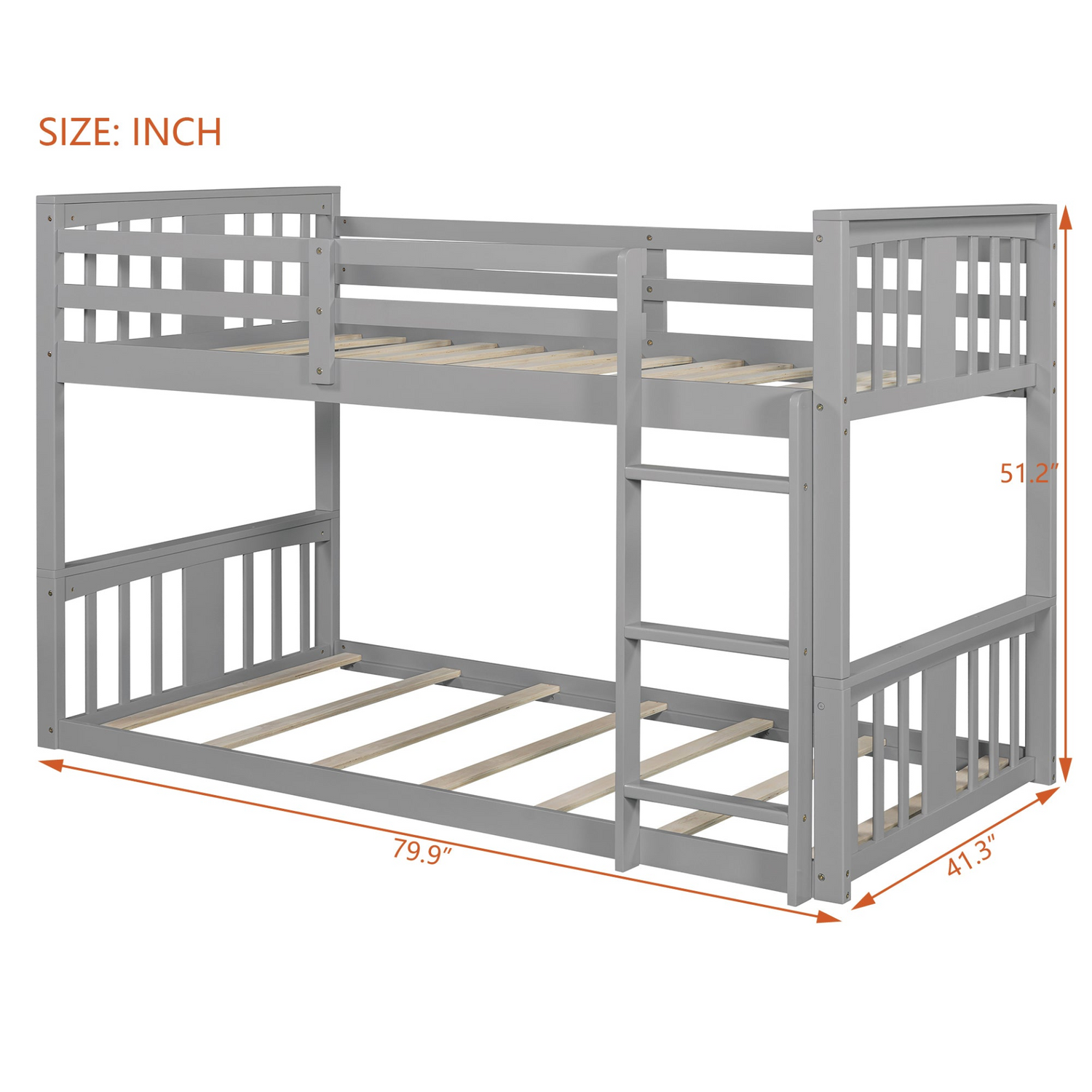 Start2Finish twin over twin bunk bed with ladder, modern space-saving design, sturdy wood construction, perfect for kids&
