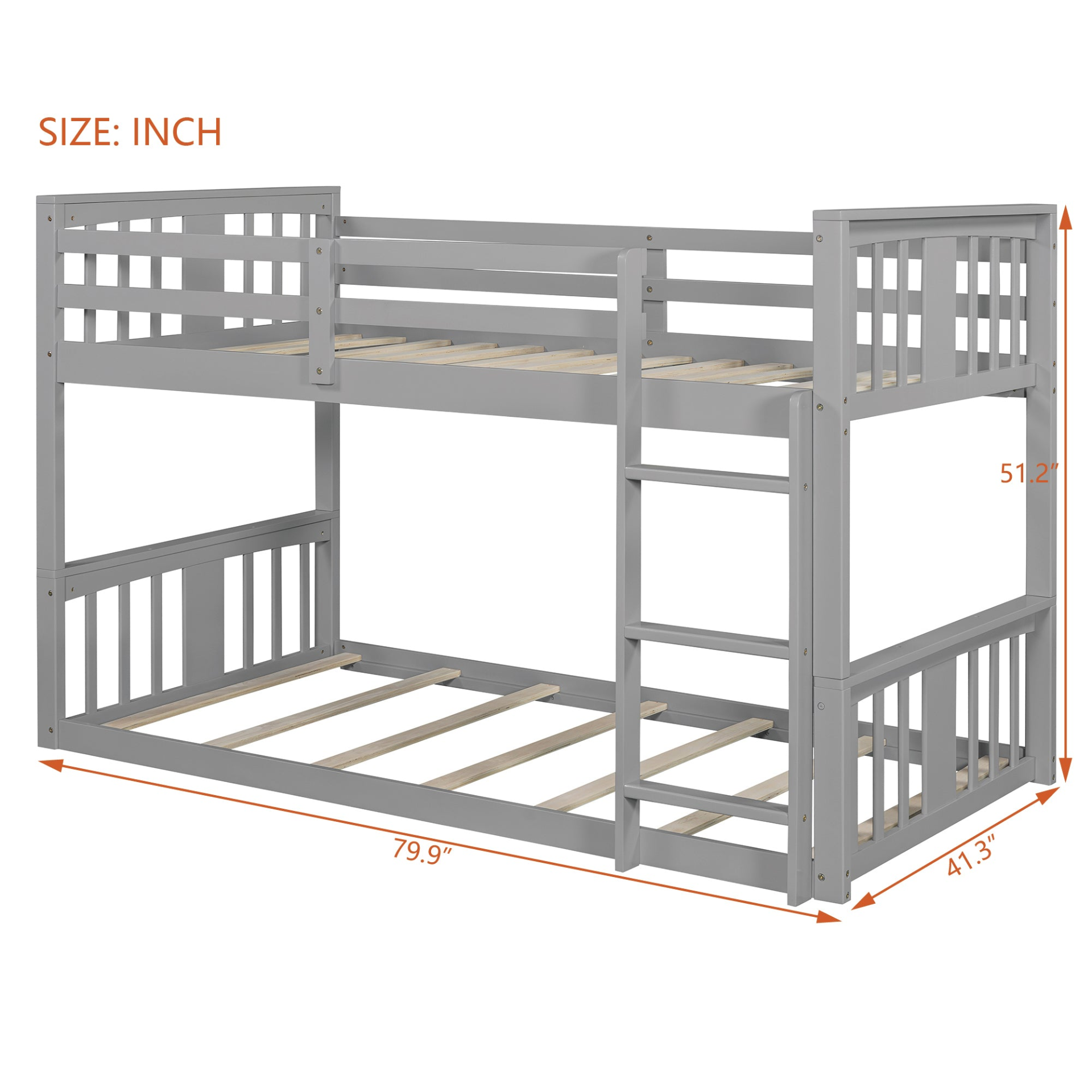 Start2Finish twin over twin bunk bed with ladder, modern space-saving design, sturdy wood construction, perfect for kids&