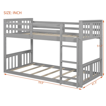Start2Finish twin over twin bunk bed with ladder, modern space-saving design, sturdy wood construction, perfect for kids&