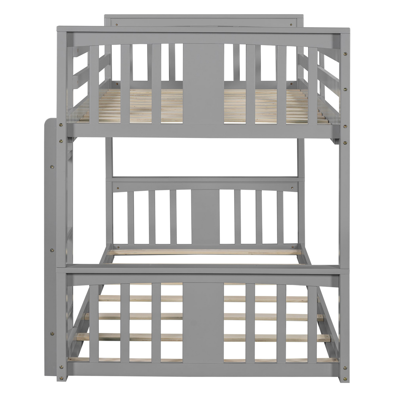 Start2Finish twin over twin bunk bed with ladder, space-saving modern design and durable construction, shown in a bedroom setting.