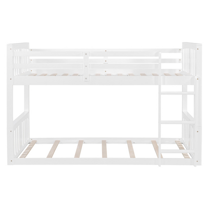 Start2Finish twin over twin bunk bed with ladder, space-saving modern furniture design, featuring durable construction.