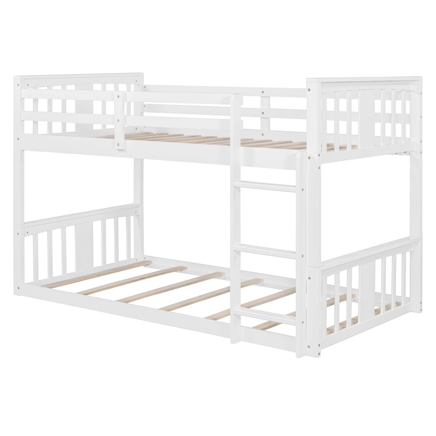 Start2Finish twin over twin bunk bed with ladder, modern space-saving design and durable construction in a bedroom setting.