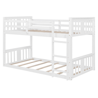 Start2Finish twin over twin bunk bed with ladder, modern space-saving design and durable construction in a bedroom setting.