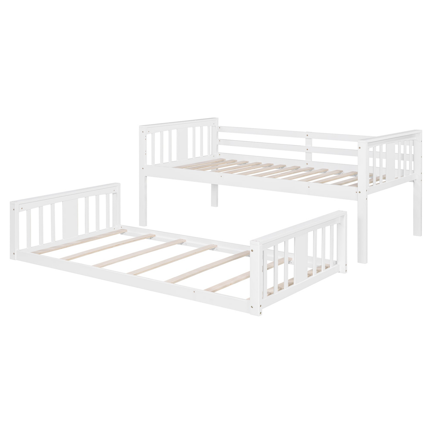 Start2Finish twin over twin bunk bed with ladder, space-saving modern furniture design, sturdy construction for kids&