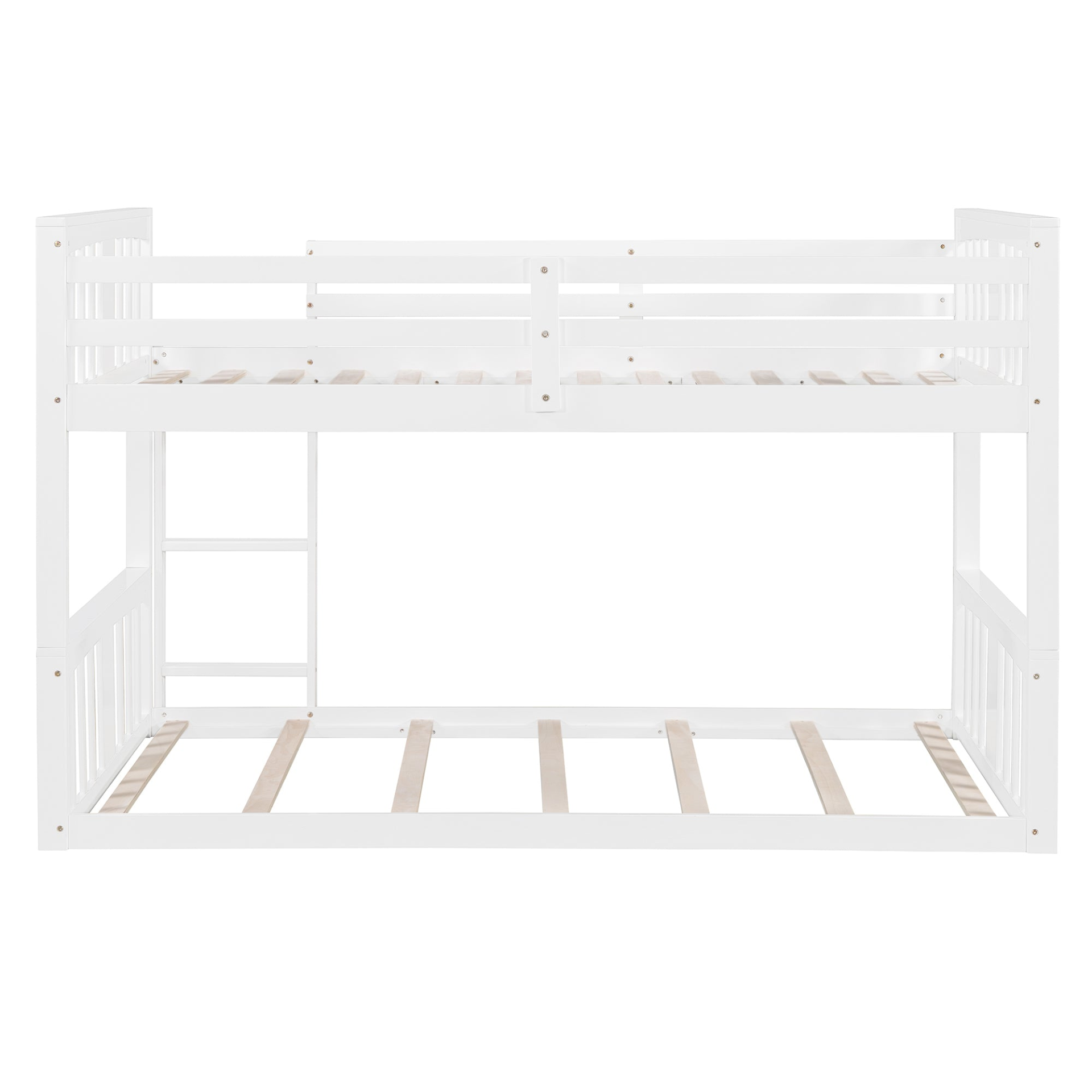 Start2Finish twin over twin bunk bed with ladder, modern space-saving design and durable construction, shown in a bedroom setting.