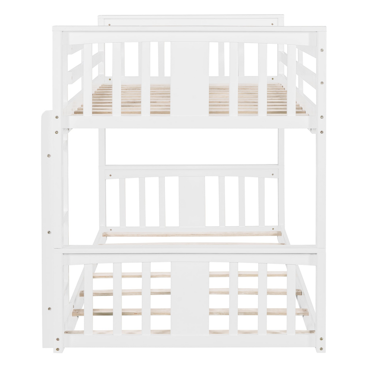 Start2Finish twin over twin bunk bed with ladder, featuring a space-saving modern design and durable construction, shown in a bedroom setting.