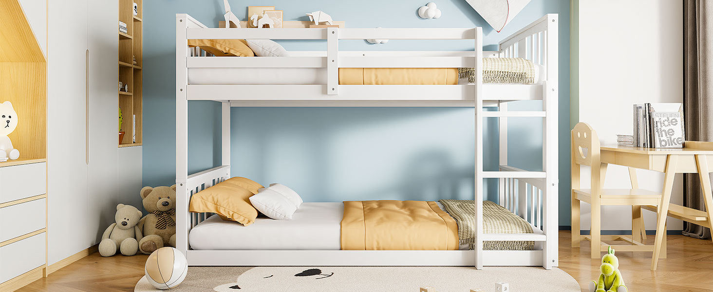 Start2Finish twin over twin bunk bed with ladder, space-saving design, sturdy wood frame, ideal for children&