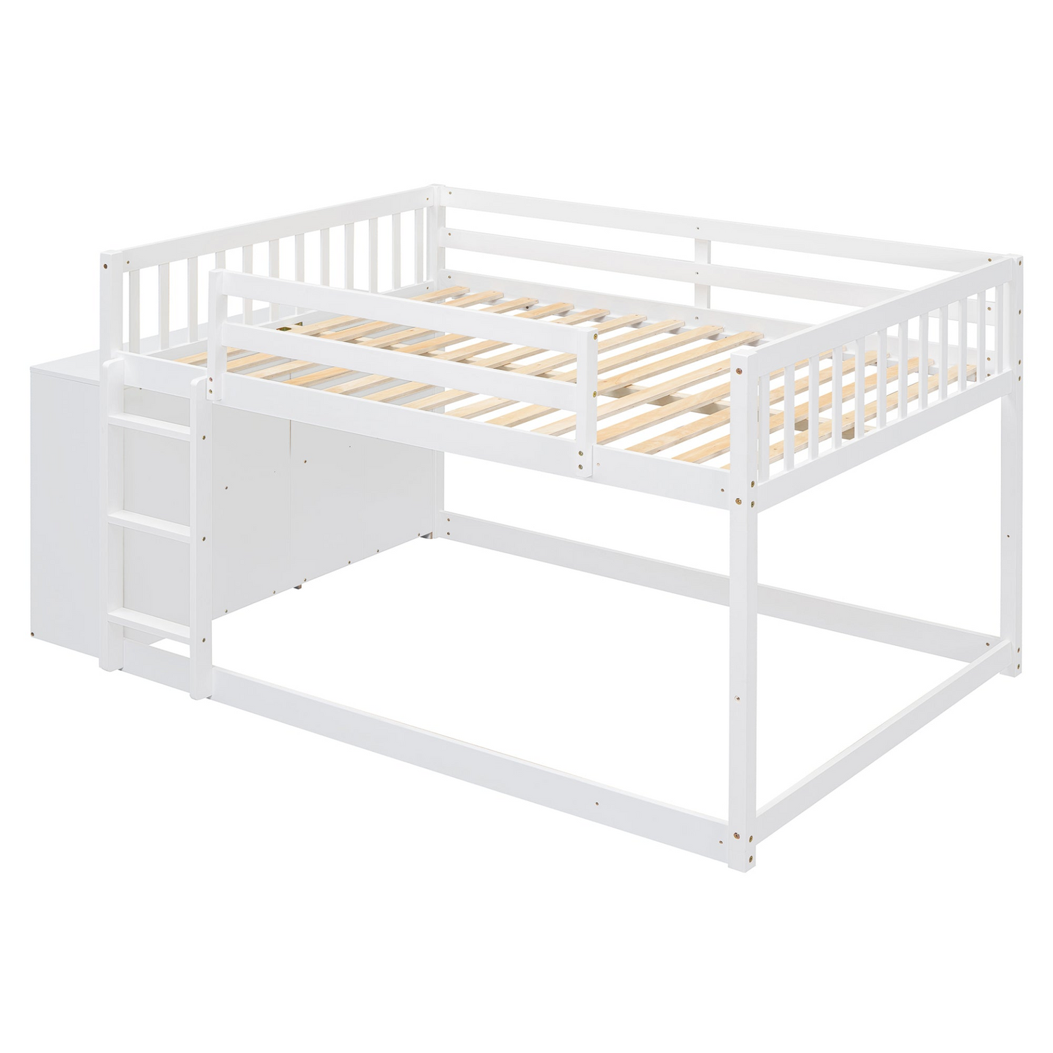 Elegant solid wood bunk bed by Start2Finish with built-in shelves and storage drawers, showcasing a sturdy, stylish furniture piece.