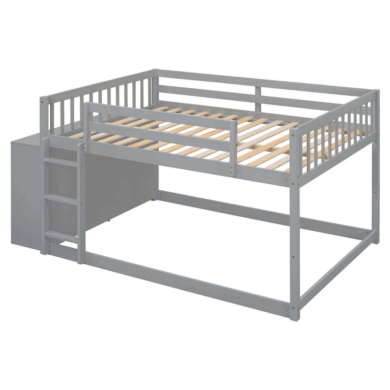 Start2Finish solid wood bunk bed with built-in shelves and storage drawers, showcasing a sturdy, elegant furniture piece for bedrooms.