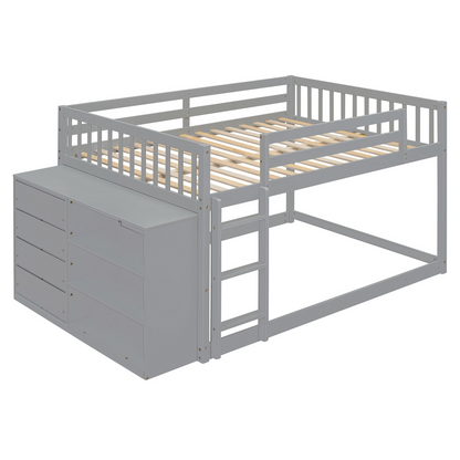 Elegant solid wood bunk bed by Start2Finish with built-in shelves and storage drawers, showcasing a sturdy, stylish furniture piece.