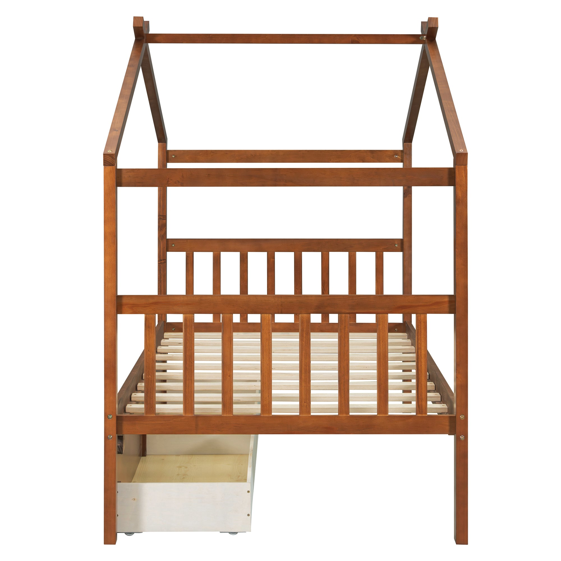 Start2Finish wooden house bed with built-in drawers for kids&