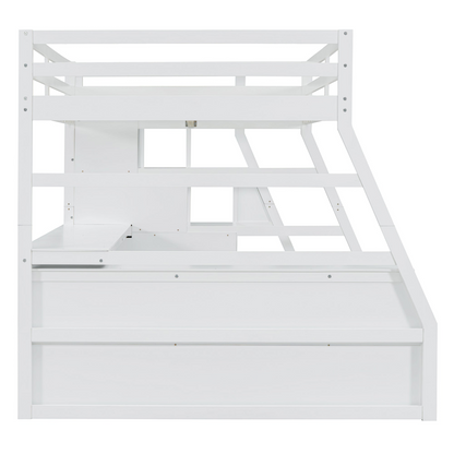 Start2Finish full size loft bed with built-in desk, 7 drawers, and 2 shelves for efficient bedroom storage and space-saving design.