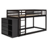 Solid wood twin over twin bunk bed with four drawers and three shelves, featuring a sturdy frame and ample storage.