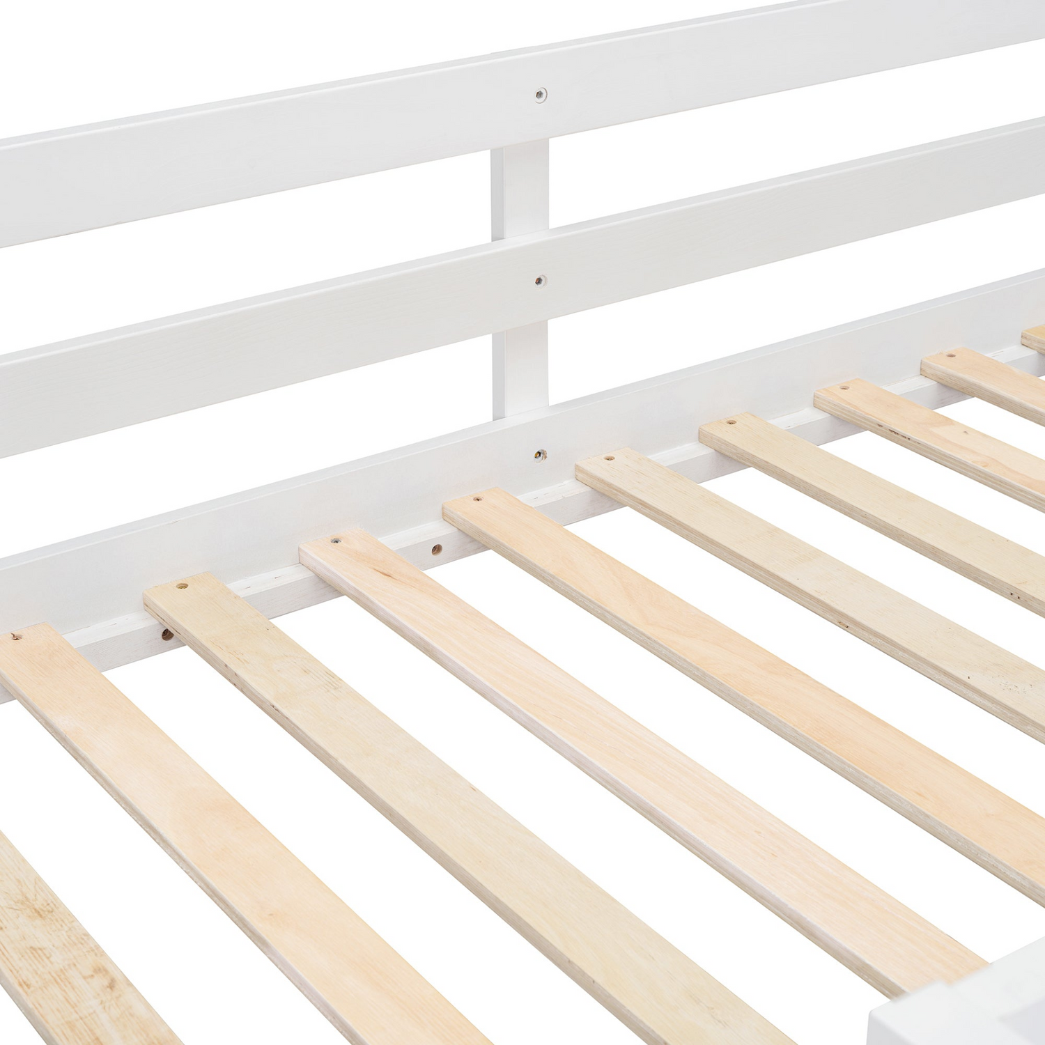 Start2Finish twin over twin bunk bed with solid wood frame, featuring four drawers and three shelves for ample storage.