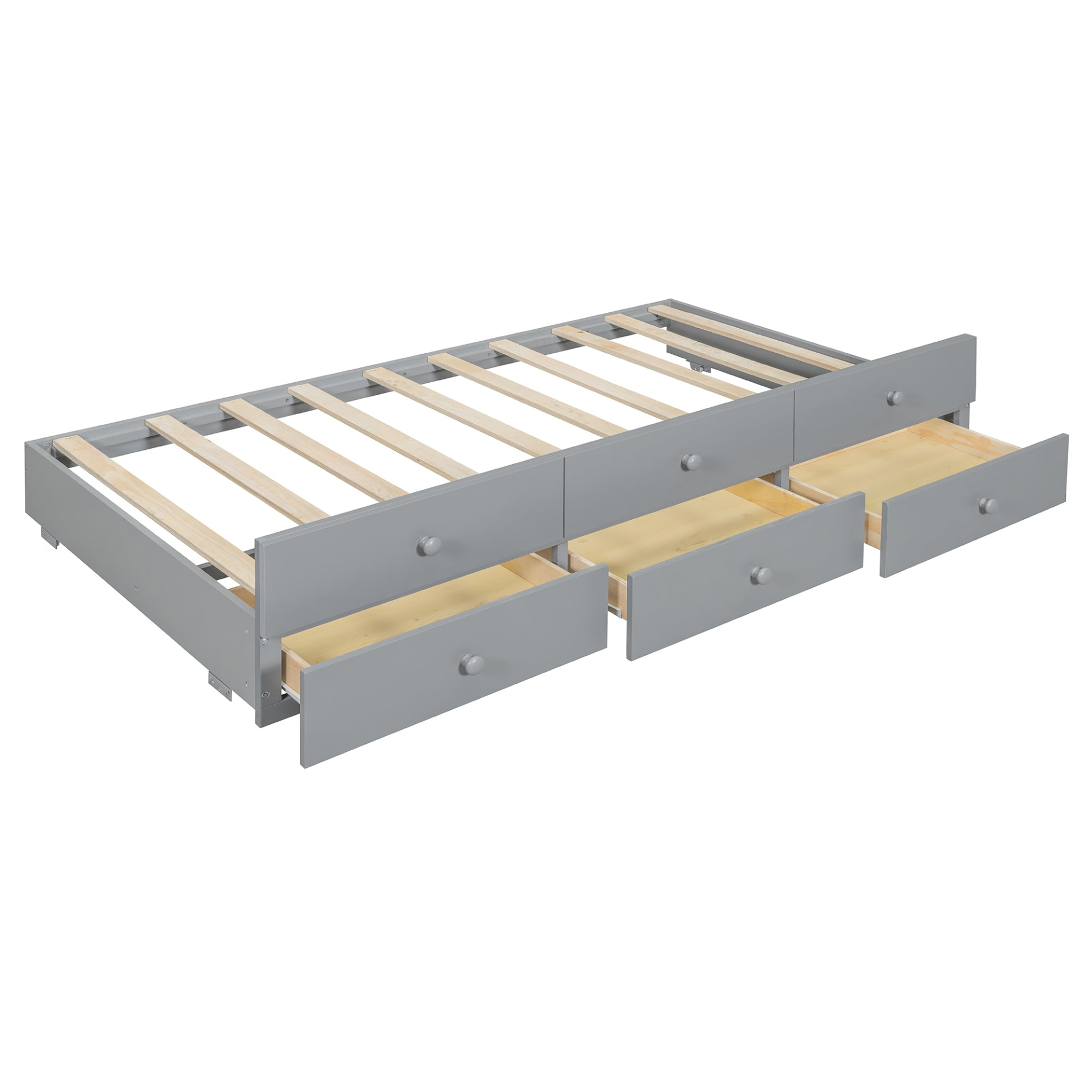Start2Finish daybed with trundle and built-in storage drawers, featuring a modern design suitable for guest rooms and living spaces.