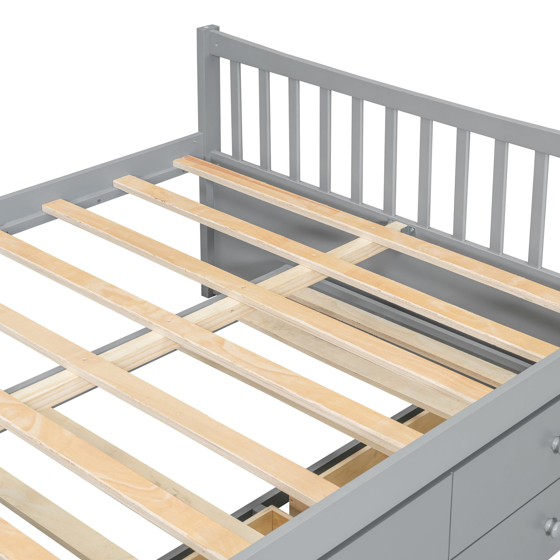 Start2Finish daybed with trundle and built-in storage drawers, ideal for guest rooms and living spaces, featuring a stylish furniture design.