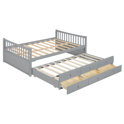 Start2Finish daybed with trundle and built-in storage drawers, ideal for guest rooms and living spaces.