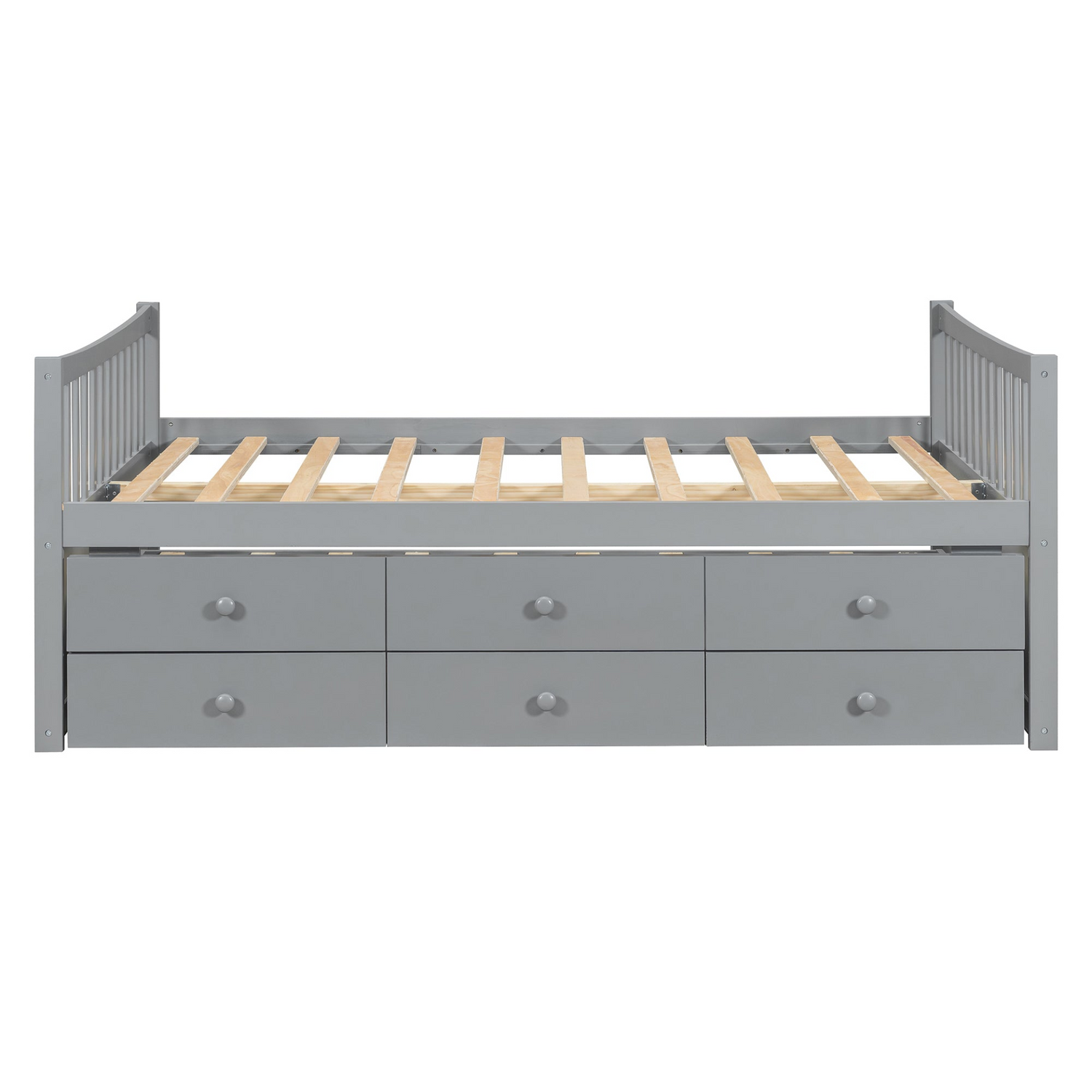 Start2Finish daybed with trundle and built-in storage drawers, ideal for guest rooms and living spaces, showcasing a modern furniture design.