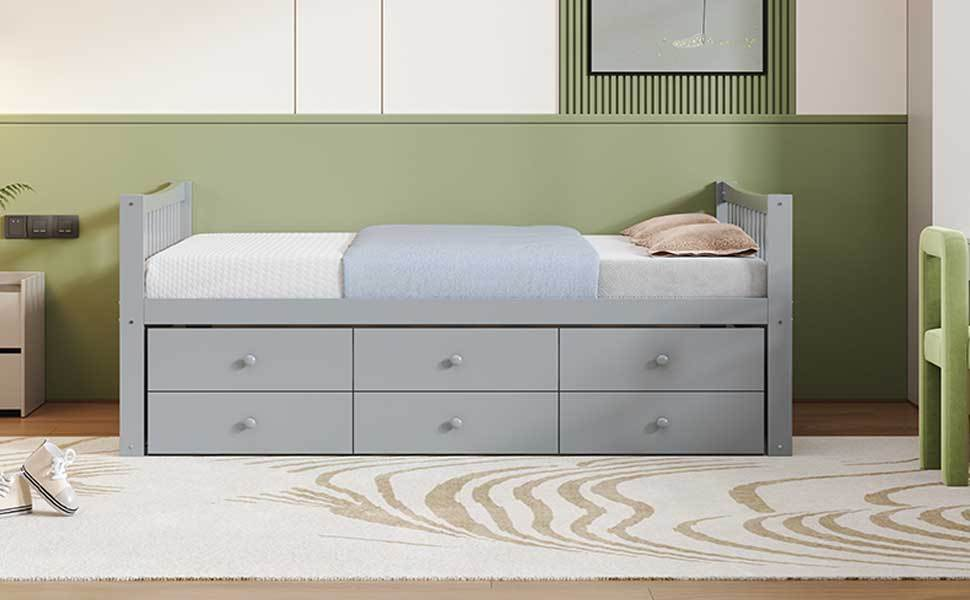 Start2Finish daybed with trundle and built-in storage drawers, ideal for guest rooms and versatile living spaces.